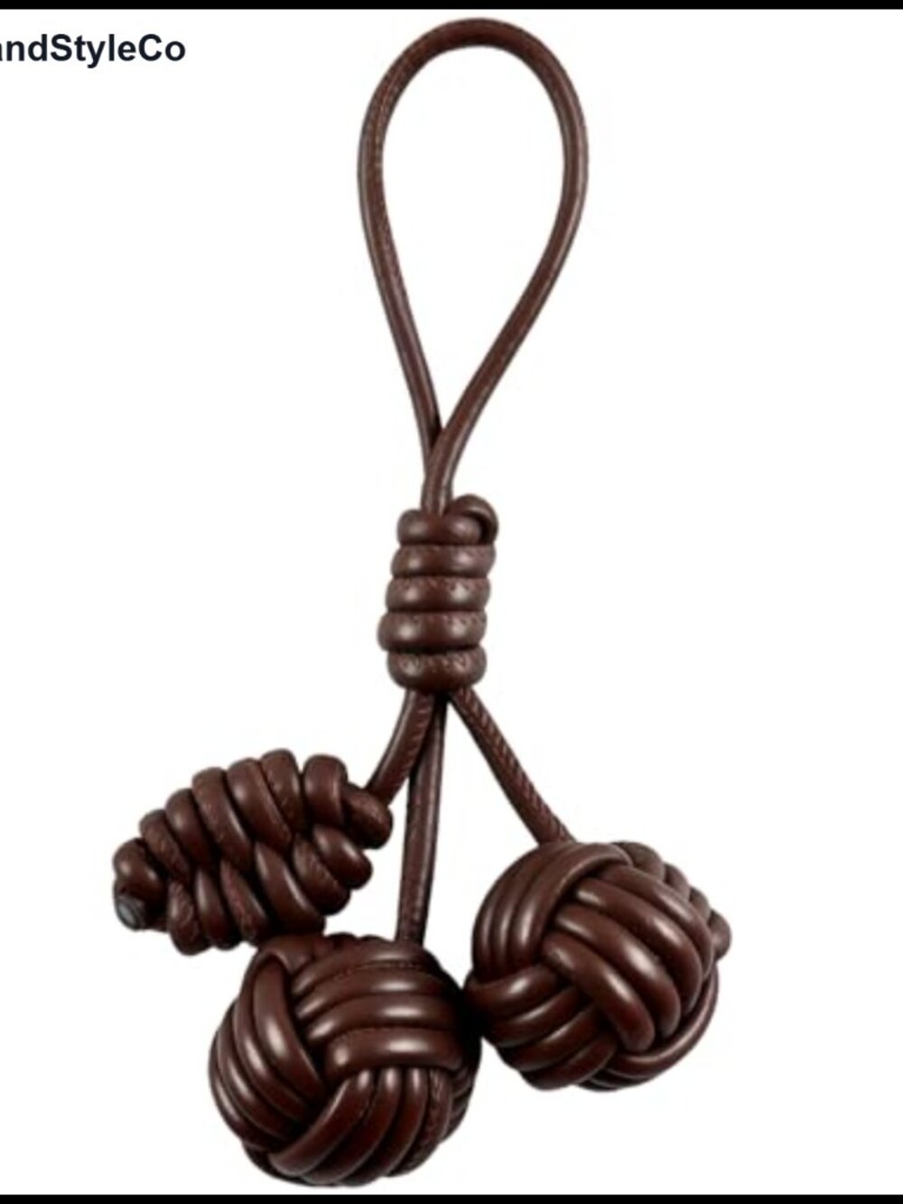 PU Leather Braided Rope Knot Keychain Bag Charm for Handbag